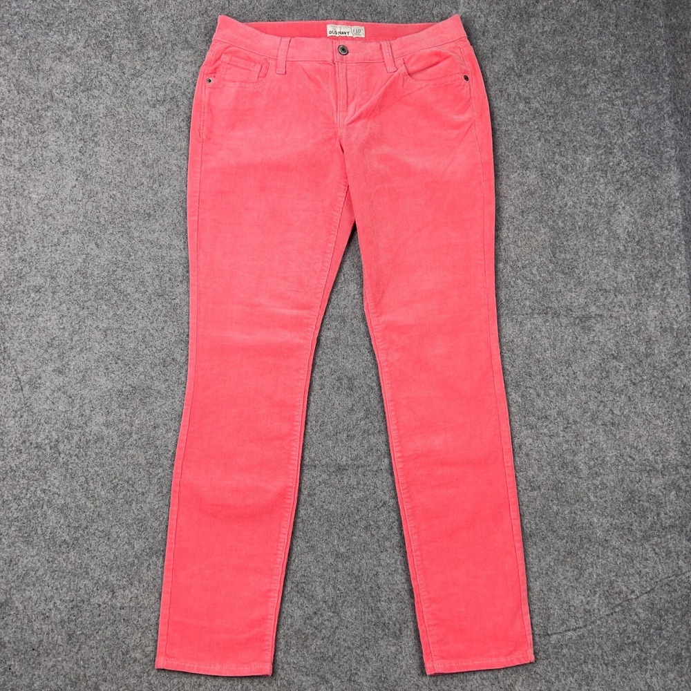 Old Navy Rockstar Pants Womens‎ 10 Pink Corduroy Skinny Stretch Cords Jeans
